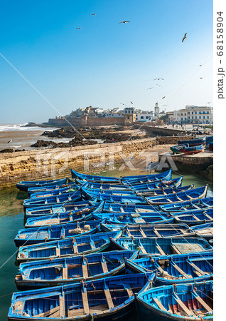 Fishing boats in Essaouira port, Morocco Fishing boats in Essaouira port, Morocco 68158904