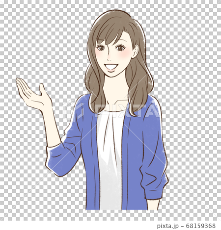 笑顔で手を差し出す女性 笑顔で手を差し出す女性 68159368