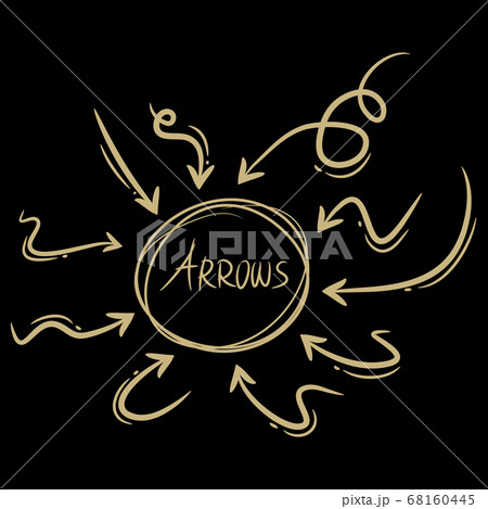 set of hand drawn arrows .Vector doodle design elements. Illustration on white background.for business infographic, banner, web and concept design. 68160445