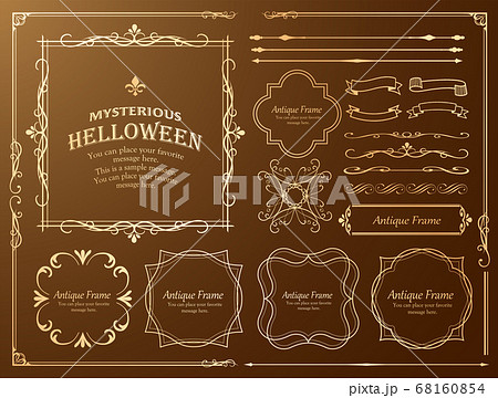 ハロウィンのフレーム素材、ハッピーハロウィン、パーティー、イベント、装飾素材、ビンテージ ハロウィンのフレーム素材、ハッピーハロウィン、パーティー、イベント、装飾素材、ビンテージ 68160854