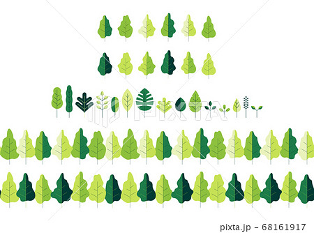 背景素材 シームレス 連なる木 森 林 横方向に繋げられるシームレスなベクターイラストですのイラスト素材 68161917 Pixta