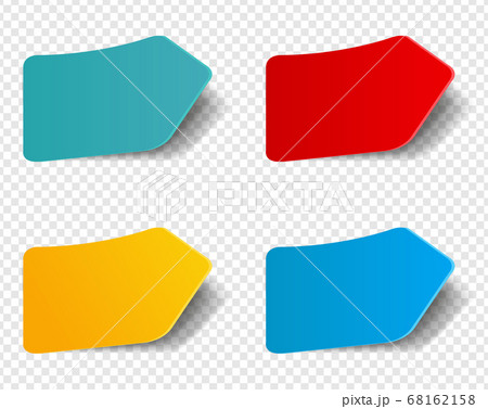 Colorful Stickers Set Isolated Transparent Background 68162158
