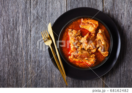 Braised Pork pieces in a black bowl Braised Pork pieces in a black bowl 68162482
