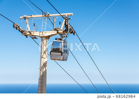 cableway against the sky, transport at height and cableway against the sky, transport at height and 68162964