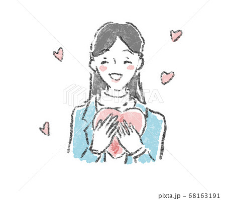 喜んでる女性　ハートフル 68163191