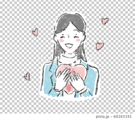 喜んでる女性　ハートフル 68163191