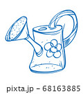 Watering can sketch. The elements for infographics with a hand-drawing style. 68163885