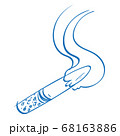 A smoking cigarette is a sketch of a logo. Element for infographics in the hand drawing style. 68163886