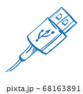 USB sketch. The elements for infographics with a hand-drawing style. 68163891