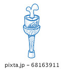 The wooden leg of a pirate. An ancient prosthesis. The elements for infographics with a hand-drawing style. 68163911