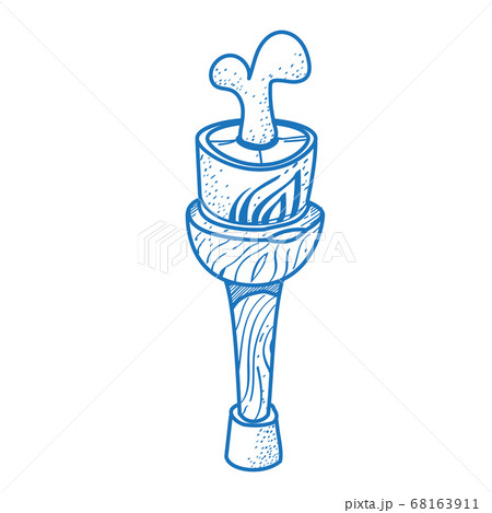 The wooden leg of a pirate. An ancient prosthesis. The elements for infographics with a hand-drawing style. 68163911