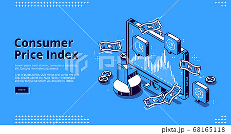 Vector landing page of consumer price index Vector landing page of consumer price index 68165118