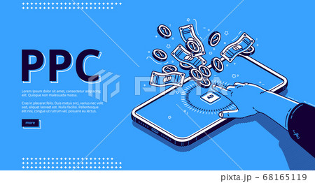 Vector landing page of pay per click 68165119