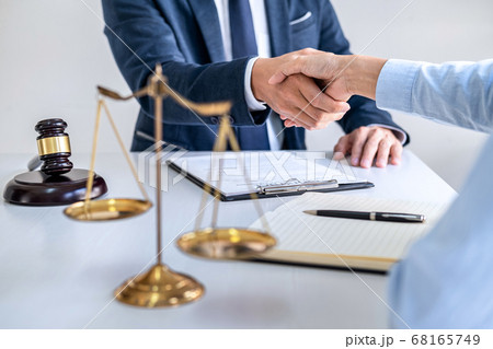 Handshake after good cooperation, Businesswoman 68165749