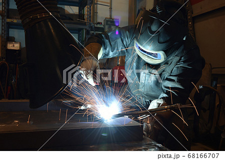 Industrial steel welder in factory technical, The Industrial steel welder in factory technical, The 68166707