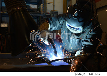 Industrial steel welder in factory technical, The Industrial steel welder in factory technical, The 68166709