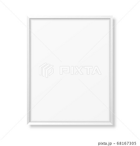 Vector 3d Realistic A4 White Wooden Simple Modern Frame Icon Closeup Isolated on White. It can be used for presentations. Design Template for Mockup, Front View 68167305