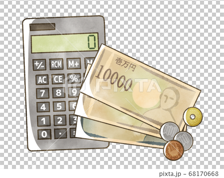 Cash and calculator 68170668