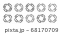 Set of circle frames made of wheat ears, isolated on a white background, vector illustration. 68170709