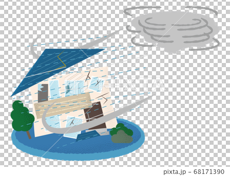 Vector illustration of houses suffering from typhoon damage Vector illustration of houses suffering from typhoon damage 68171390