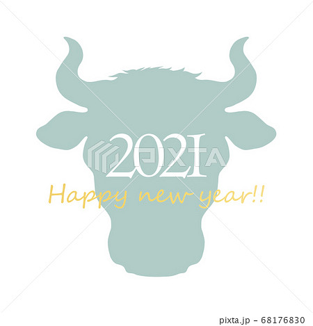2021年丑年の年賀状素材 68176830