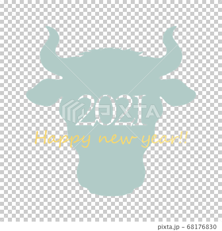 2021年丑年の年賀状素材 68176830