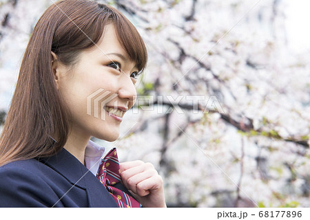 桜と女子高校生 桜と女子高校生 68177896