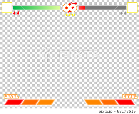 架空の格闘ゲーム風 壁紙フレーム背景素材 顔枠あり 右ピンチのイラスト素材