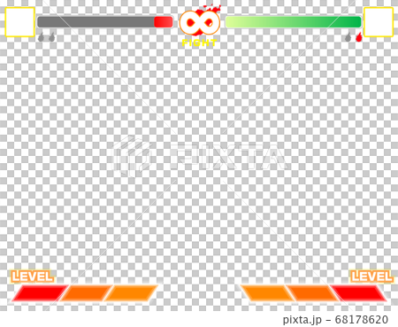 架空の格闘ゲーム風 壁紙フレーム背景素材 顔枠あり 左ピンチのイラスト素材 68178620 Pixta