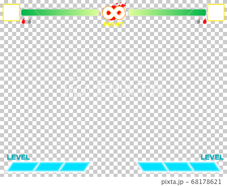 架空の格闘ゲーム風 壁紙フレーム背景素材 顔枠ありのイラスト素材 