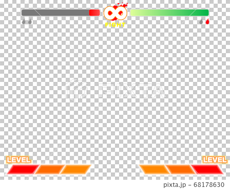 架空の格闘ゲーム風 壁紙フレーム背景素材 左ピンチのイラスト素材