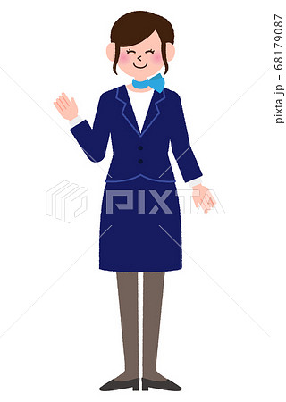 ポーズをとっている添乗員の女性 ポーズをとっている添乗員の女性 68179087