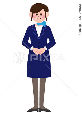 ポーズをとっている添乗員の女性 ポーズをとっている添乗員の女性 68179088