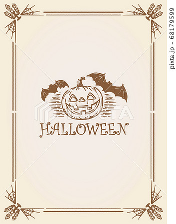 ハロウィン、ビンテージ風のフレーム素材。 ベクターイラスト。 ハロウィン、ビンテージ風のフレーム素材。 ベクターイラスト。 68179599