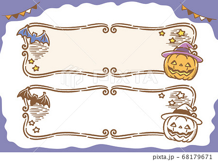 ハロウィン、かわいいフレームデザイン素材。 ベクターイラスト。 68179671