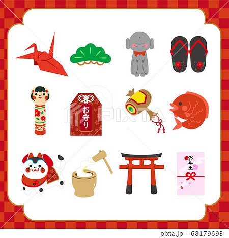 年賀状素材 / 縁起物カラー 68179693