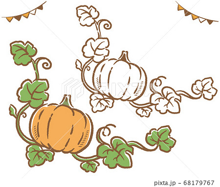 ハロウィン かぼちゃのフレーム用コーナーのイラスト素材 ベクターイラスト のイラスト素材