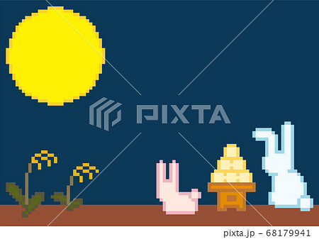 お月見 風景の素材イラスト 1のイラスト素材