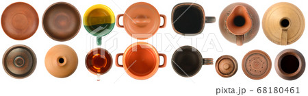 Collection of ceramic products top view   68180461
