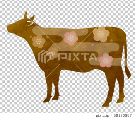 Beef silhouette with Japanese pattern - Stock Illustration [68180897 ...