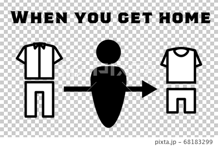 着替えのシンプルなアイコンイラストのイラスト素材