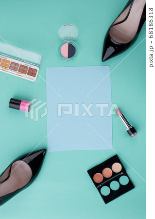 Blank paper for copy space and female accessories. Blank paper for copy space and female accessories. 68186318