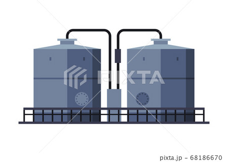Oil Tank Cylinder, Storage Reservoir, Gasoline and Petroleum Production Industry Flat Style Vector Illustration on White Background Oil Tank Cylinder, Storage Reservoir, Gasoline and Petroleum Production Industry Flat Style Vector Illustration on White Background 68186670