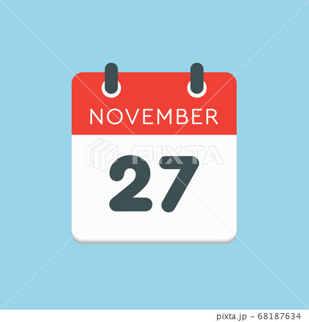 Calendar icon day 27 November, template icon day Calendar icon day 27 November, template icon day 68187634