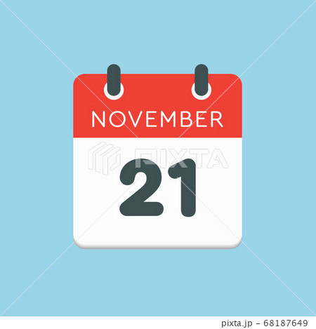 Calendar icon day 21 November, template icon day Calendar icon day 21 November, template icon day 68187649