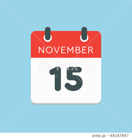 Calendar icon day 15 November, template icon day Calendar icon day 15 November, template icon day 68187667