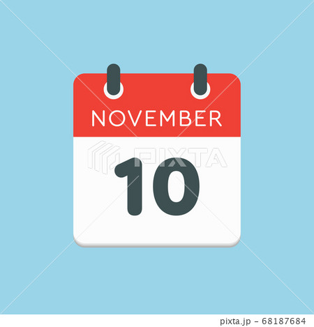 Calendar icon day 10 November, template icon day Calendar icon day 10 November, template icon day 68187684
