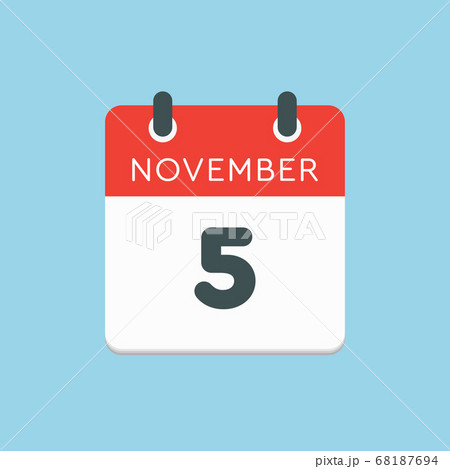 Calendar icon day 5 November, template icon day Calendar icon day 5 November, template icon day 68187694