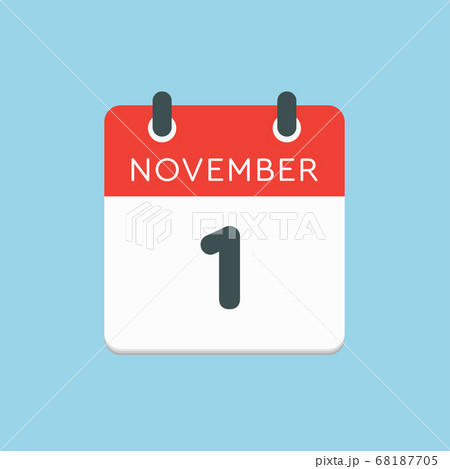 Calendar icon day 1 November, template icon day Calendar icon day 1 November, template icon day 68187705