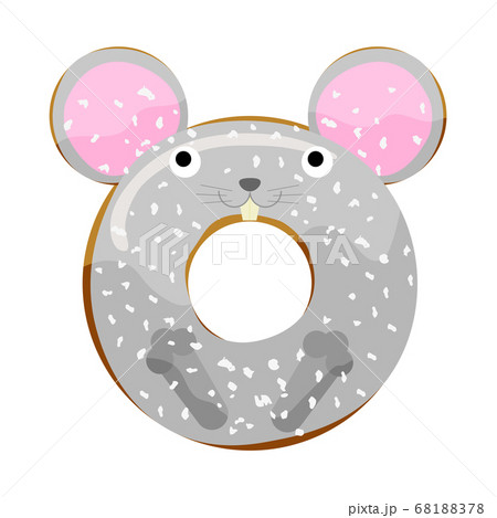 Cute powdered mouse donut vector illustration Cute powdered mouse donut vector illustration 68188378